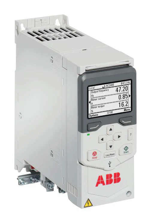 ABB ACS480-04-018A-4 Inverter Drive, ACS480 Series, Three Phase, 7.5 kW, 380 to 480 Vac