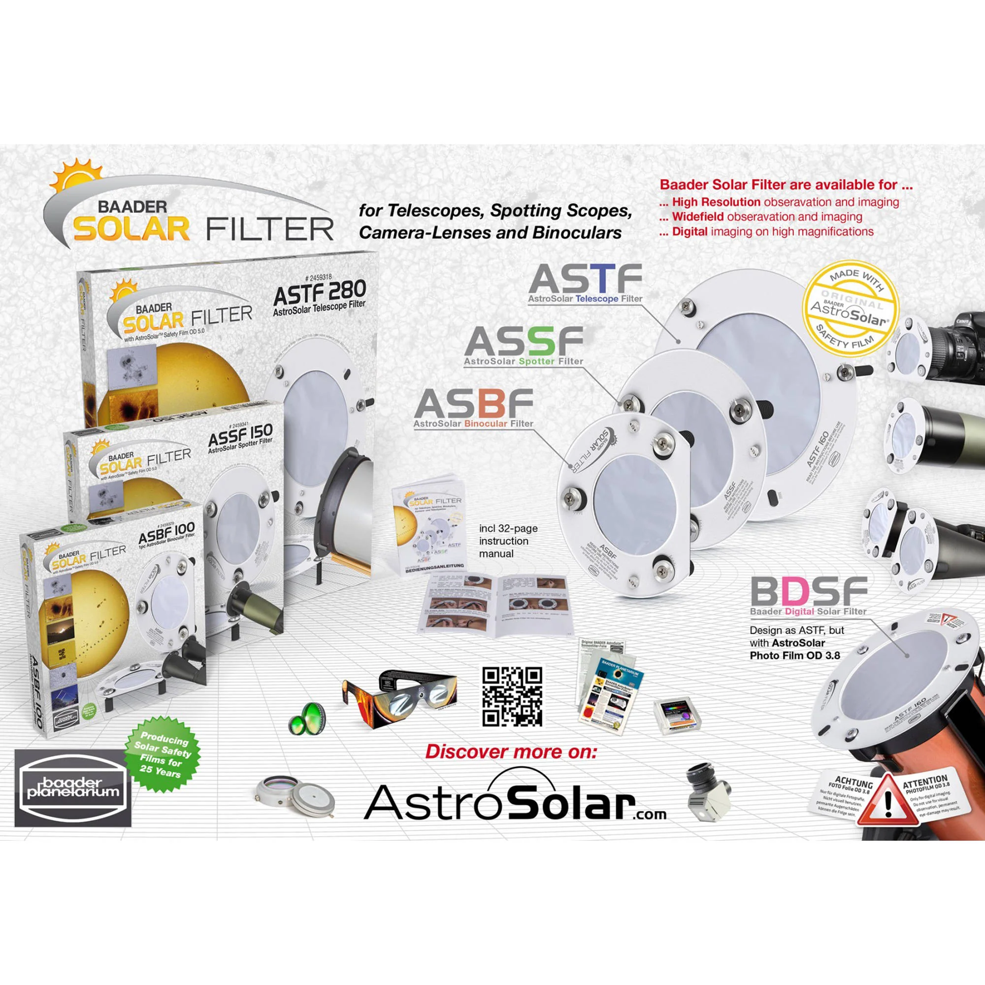 Alpine Astronomical 100mm Baader AstroSolar White-Light Solar Filter for Spotting Scopes, Telescopes and Lenses - Image 6
