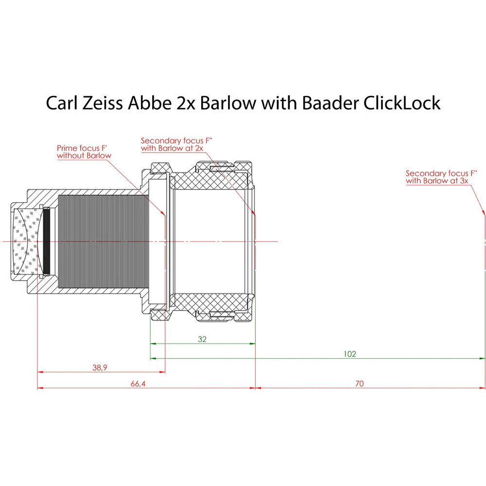 Alpine Astronomical Baader 2x Carl Zeiss Abbe Barlow Lens (1.25") - Image 6