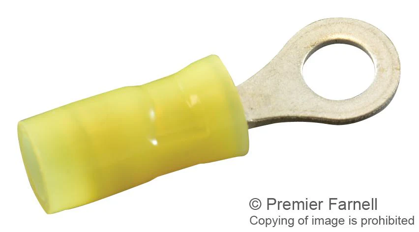 AMP - TE CONNECTIVITY 53073 Ring Tongue Terminal, M3.5, #6, PIDG Series, 24 AWG, 0.26 mm², Nylon (Polyamide)