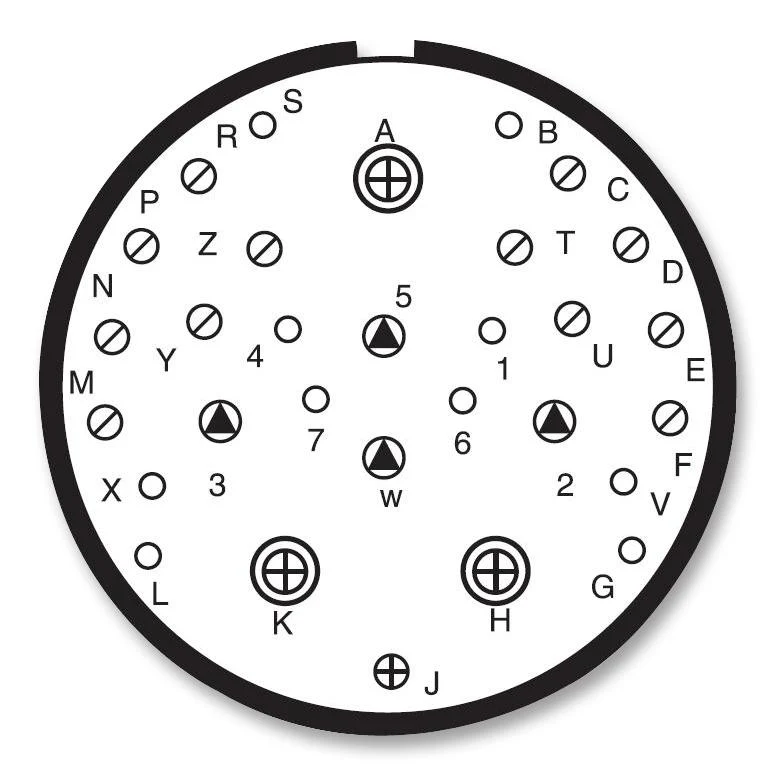 Amphenol Industrial D38999/20WJ20BA D38999/20WJ20BA Circular Connector MIL-DTL-38999 Series III Wall Mount Receptacle 30 Contacts - Image 2