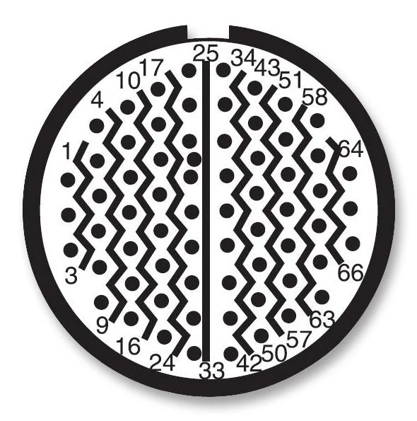 Amphenol Industrial D38999/24WF35BA D38999/24WF35BA Circular Connector MIL-DTL-38999 Series III Jam Nut Receptacle 66 Contacts - Image 2