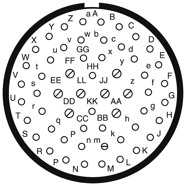 AMPHENOL INDUSTRIAL D38999/24WJ4PB-LC Circular Connector, MIL-DTL-38999 Series III, DS38999/24 Series, Jam Nut Receptacle, 56 Contacts - Image 2