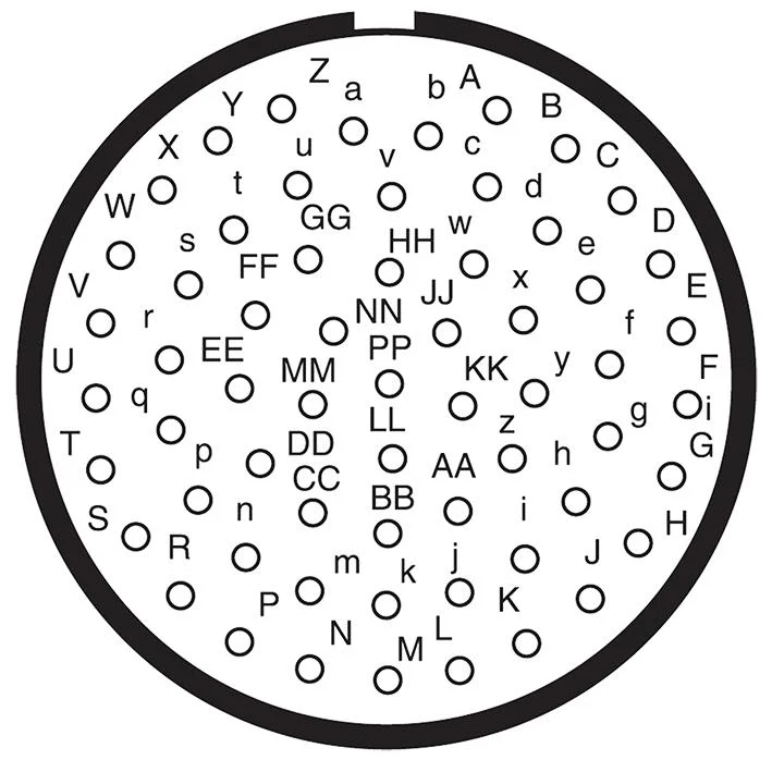 AMPHENOL LTD D38999/24WJ61PB-LC Circular Connector, MIL-DTL-38999 Series III, DS38999/24 Series, Jam Nut Receptacle, 61 Contacts - Image 2