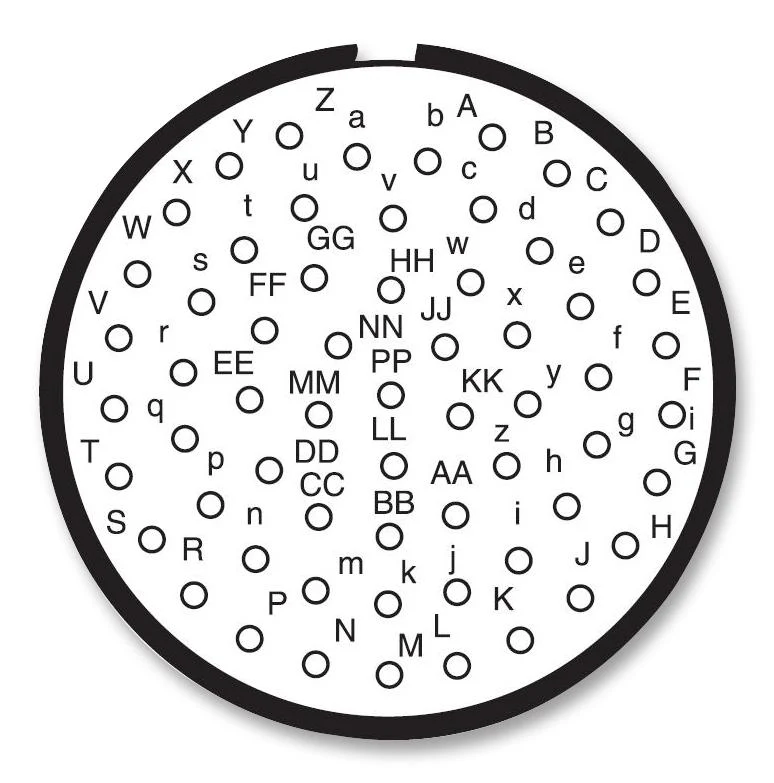 AMPHENOL LTD D38999/24WJ61PC Circular Connector, MIL-DTL-38999 Series III, DS38999/24 Series, Jam Nut Receptacle, 61 Contacts - Image 2