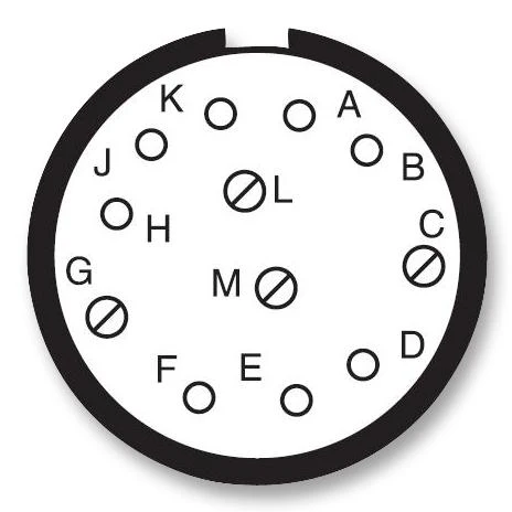 AMPHENOL SOCAPEX D38999/20FD97BA Circular Connector, MIL-DTL-38999 Series III, D38999/20 Series, Wall Mount Receptacle, 12 Contacts - Image 2