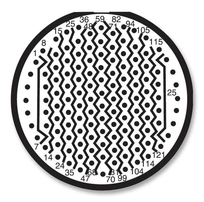 AMPHENOL SOCAPEX D38999/24FJ35SN Circular Connector, MIL-DTL-38999 Series III, DS38999/24 Series, Jam Nut Receptacle, 128 Contacts - Image 2