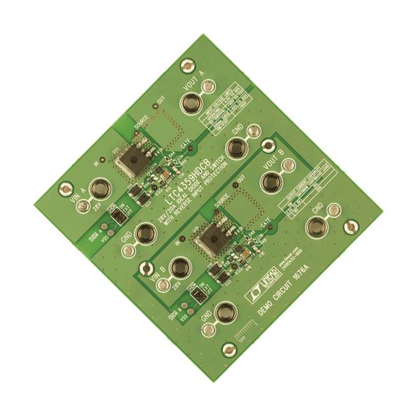 ANALOG DEVICES DC1676A Demonstration Board, LTC4359HDCB#PBF, Ideal Diode and Switch, Reverse Input Protection, 28 V/20 A