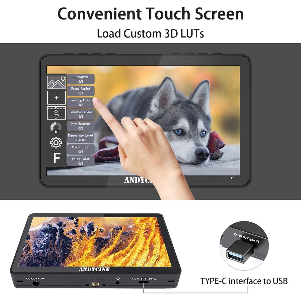 ANDYCINE A6 Max 6" Touchscreen HDMI On-Camera Monitor - Image 3