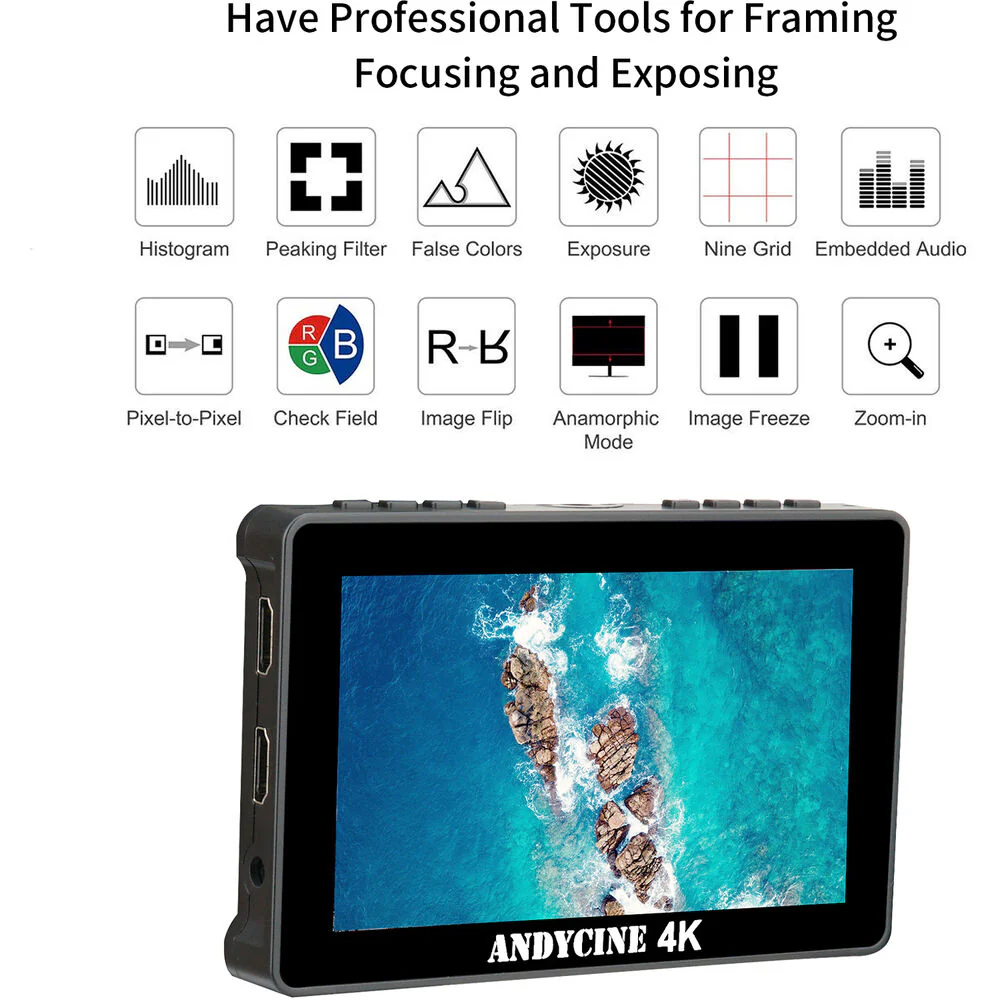 ANDYCINE A6 Pro 5.5" Touchscreen HDMI Monitor with L-Series/Hollyland Mars RX Install Kit - Image 5