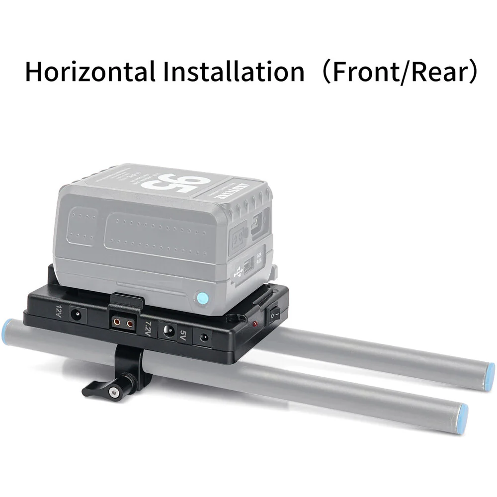 ANDYCINE Multi-Output V-Mount Battery Plate with Adjustable 15mm LWS Rod Bracket - Image 5