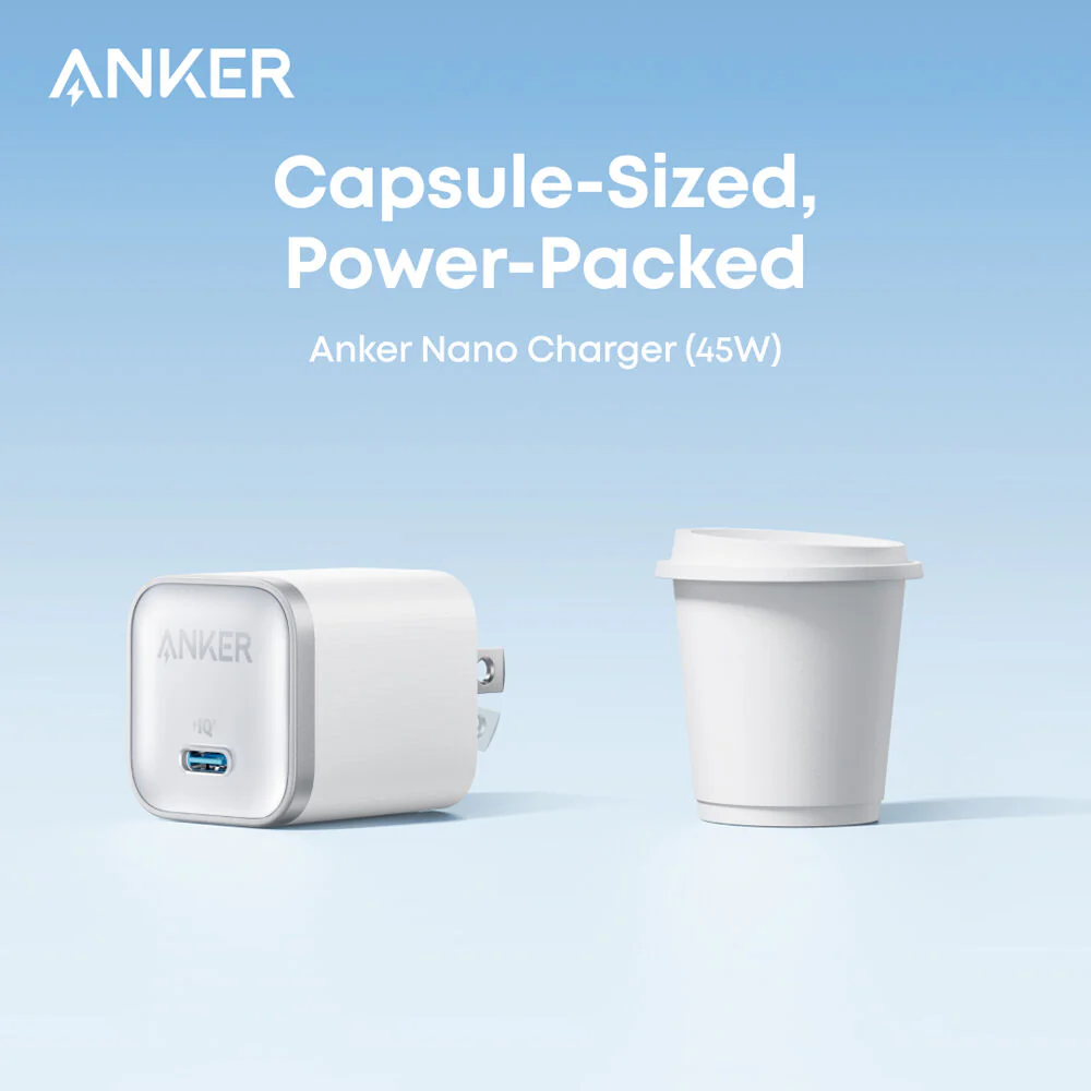 Anker Nano 45W USB-C Charger with Cable (White) - Image 4