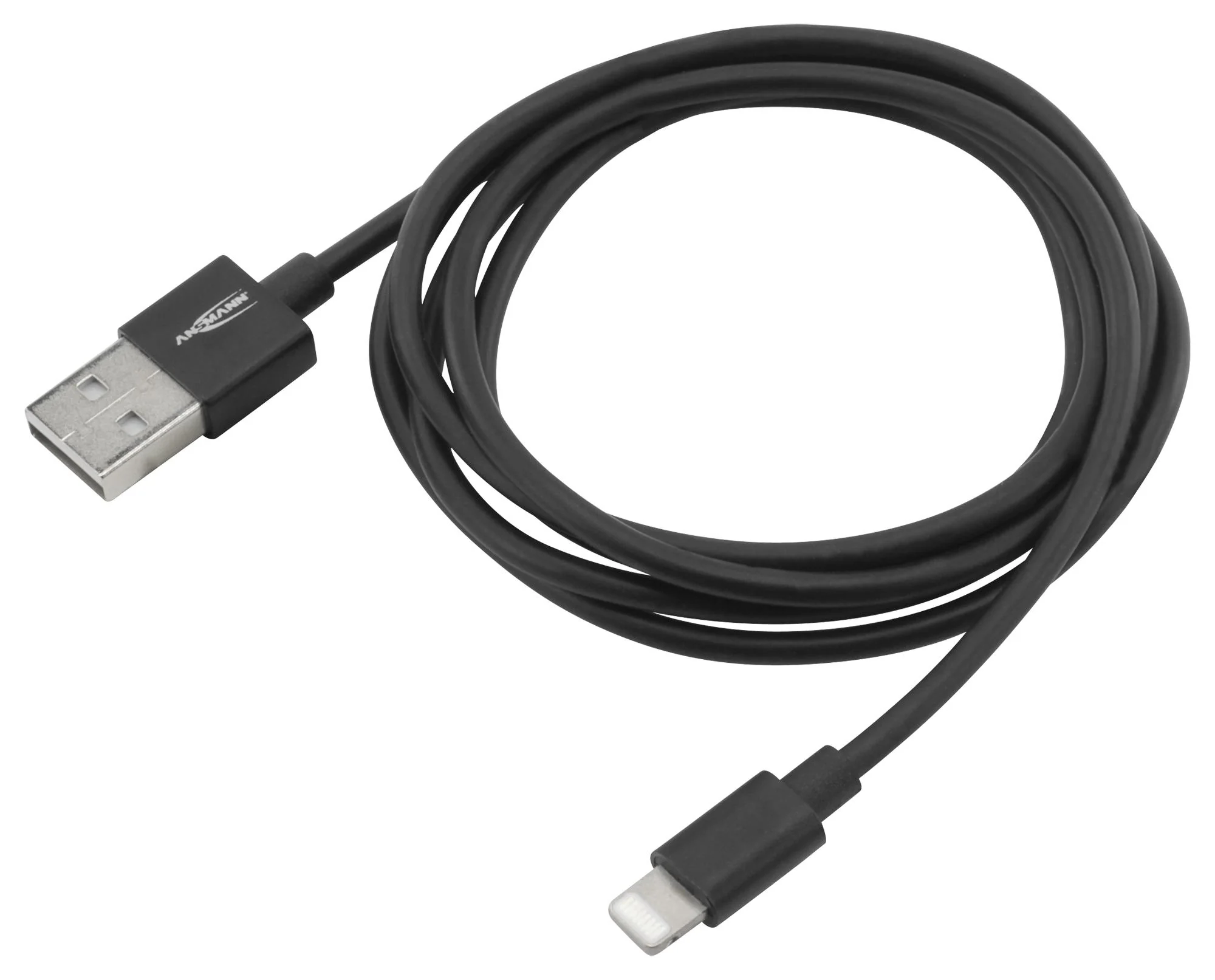ANSMANN 1700-0078 USB Cable, Type A Plug to Lightning Connector, 1.2 m, 3.9 ft, Black Lightning 1.2m - Image 2