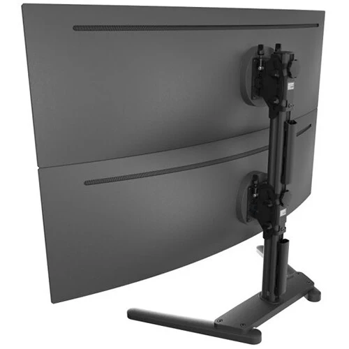 Atdec Freestanding Heavy-Duty Dual Vertical Monitor Mount (Black) - Image 5