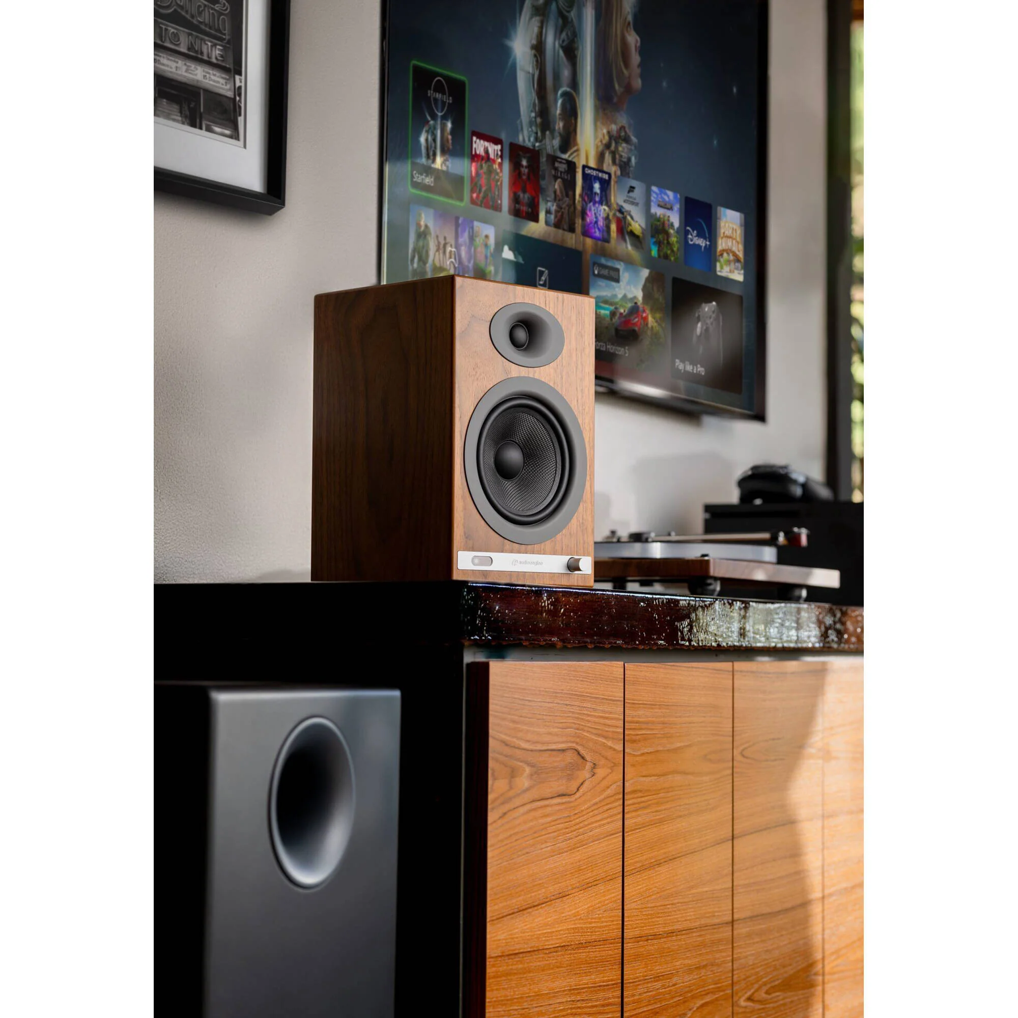 Audioengine HD5 2-Way Active Wireless Bookshelf Speakers (Real Wood Veneer Walnut, Pair) - Image 5