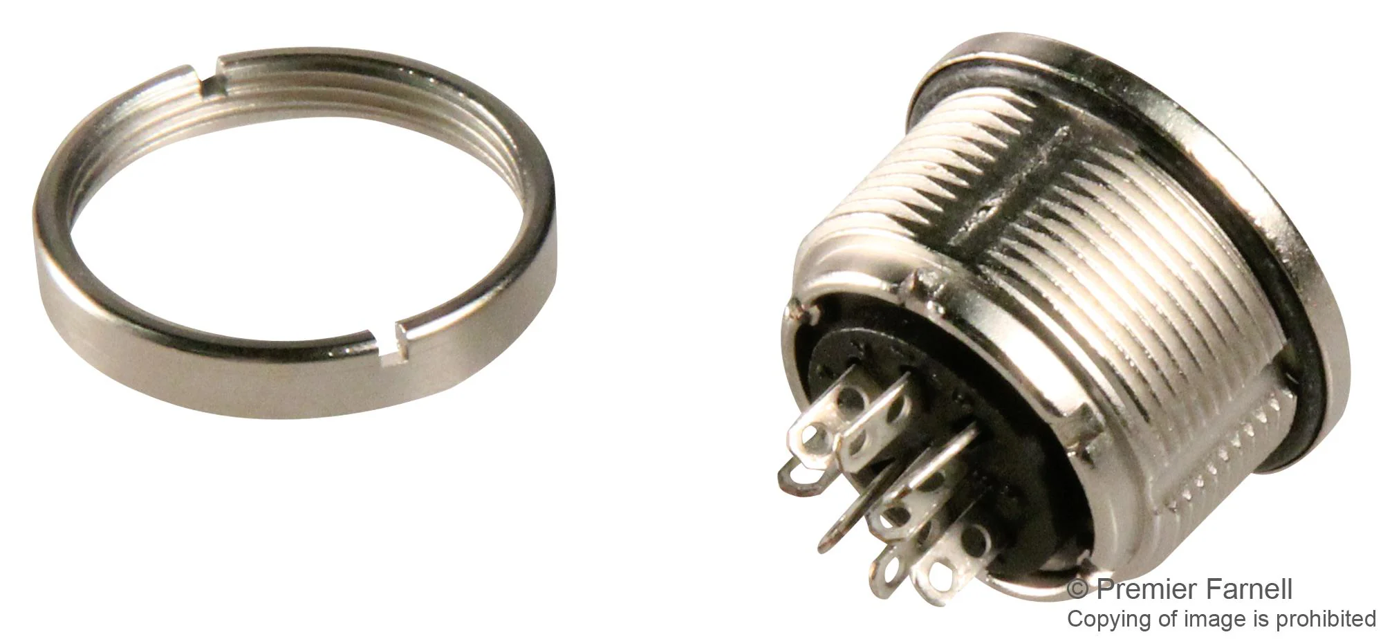 Binder 09 0174 00 08 09 08 Circular Connector 723 Series Panel Mount Receptacle 8 Contacts Solder Socket Brass Body - Image 2