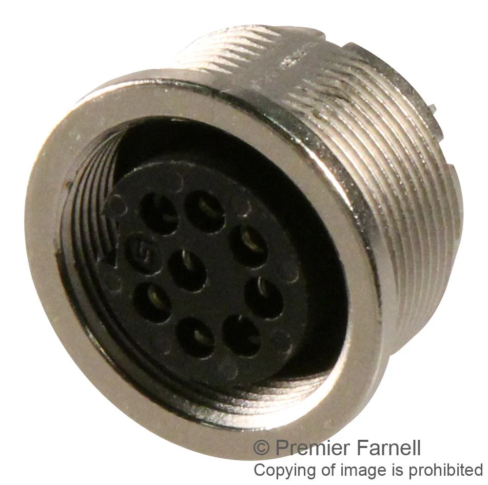 Binder 09 0174 00 08 09 08 Circular Connector 723 Series Panel Mount Receptacle 8 Contacts Solder Socket Brass Body - Image 3