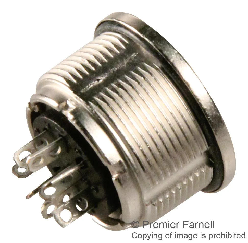 Binder 09 0174 00 08 09 08 Circular Connector 723 Series Panel Mount Receptacle 8 Contacts Solder Socket Brass Body - Image 4