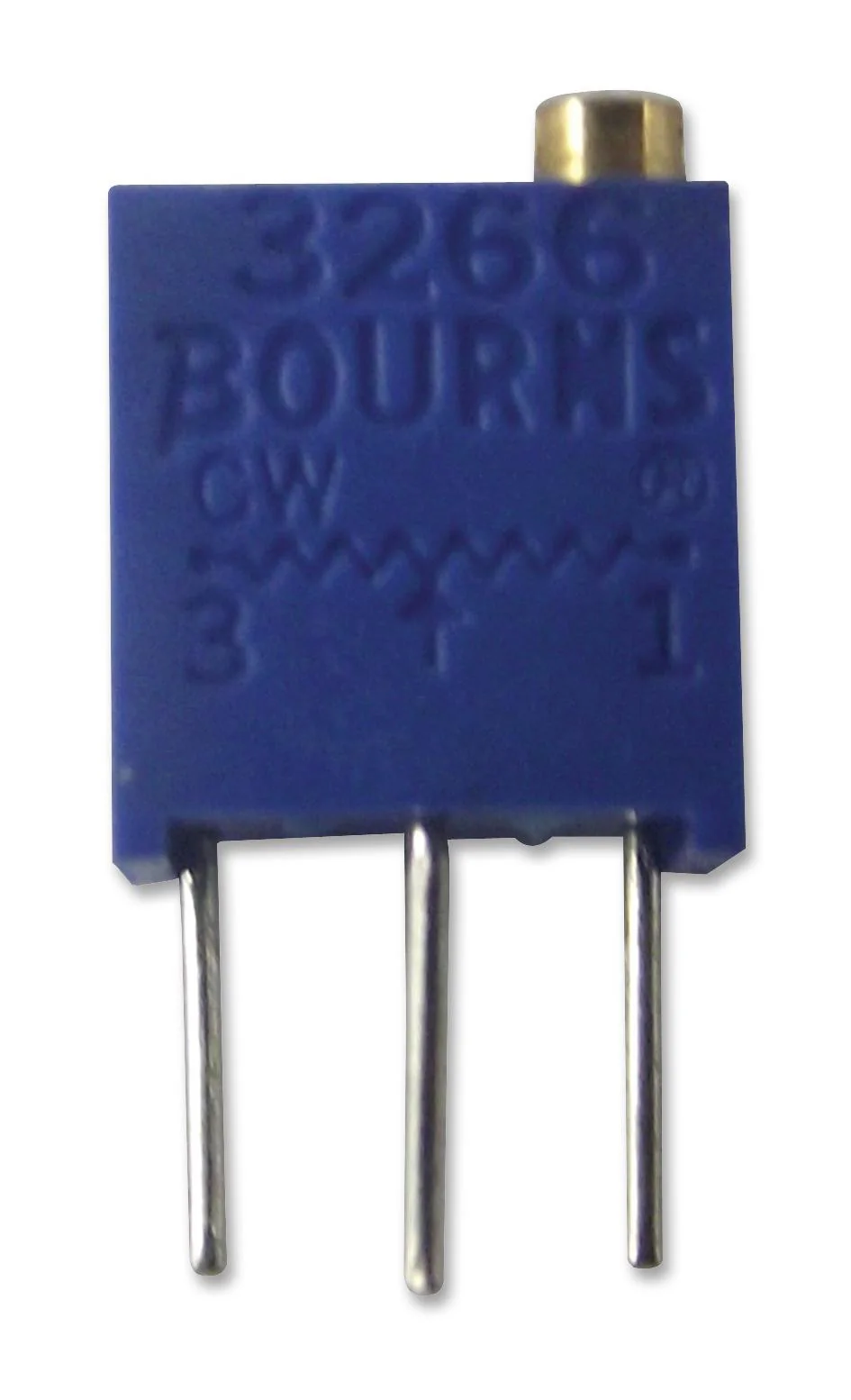 BOURNS 3266W-1-204LF Trimmer Potentiometer, 200 kohm, 250 mW, � 10%, Trimpot 3266 Series, 12 Turns, Through Hole