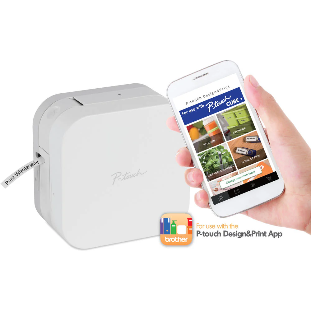 Brother P-touch CUBE Bluetooth Label Maker (White) - Image 3