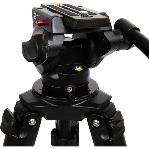 CAME-TV 701B Carbon Fiber Video Tripod with Fluid Bowl Head - Image 4