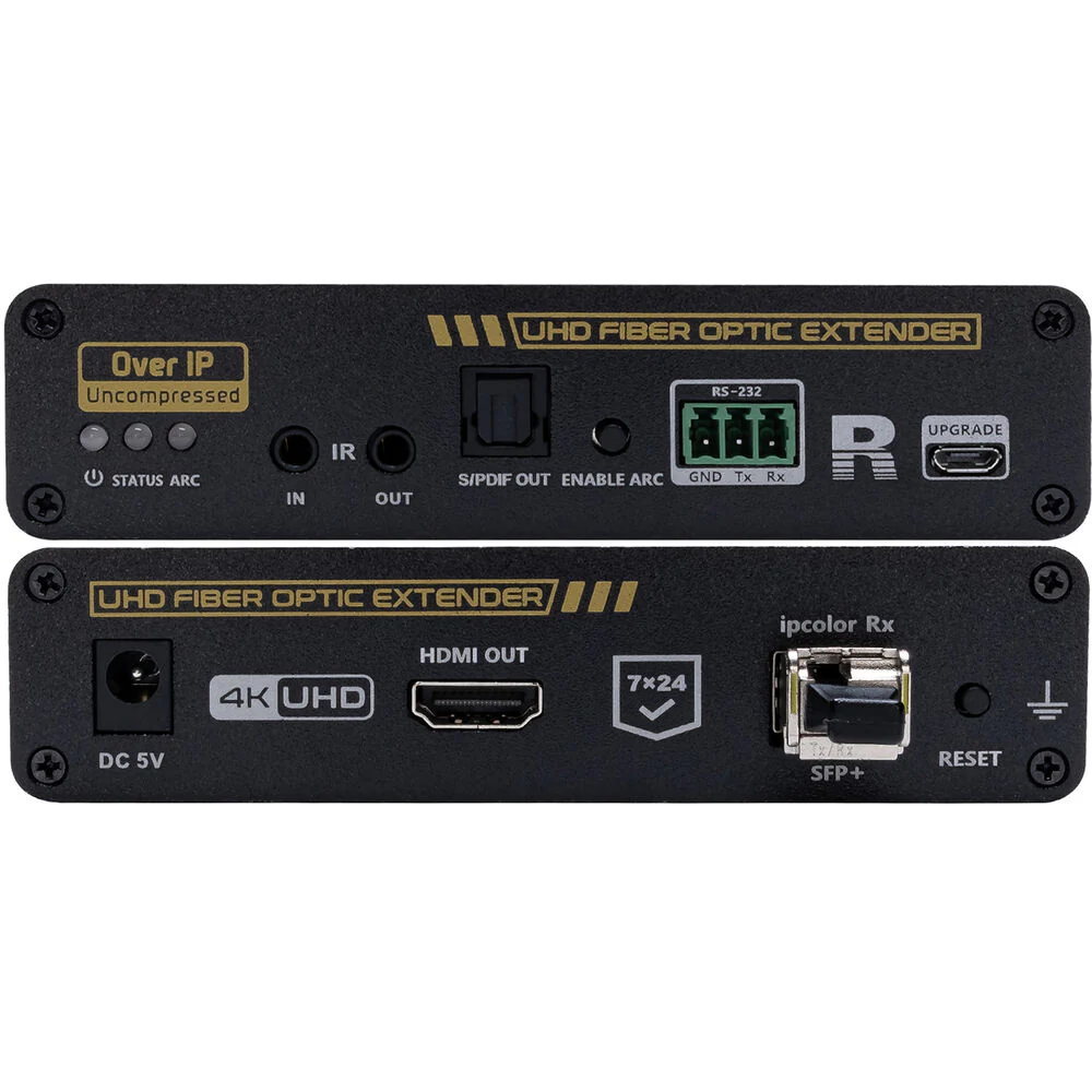 Camplex 4K/2K HDMI 2.0 Over Fiber Extender Set with 10G Ethernet and RS-232 (24.8 Miles) - Image 4