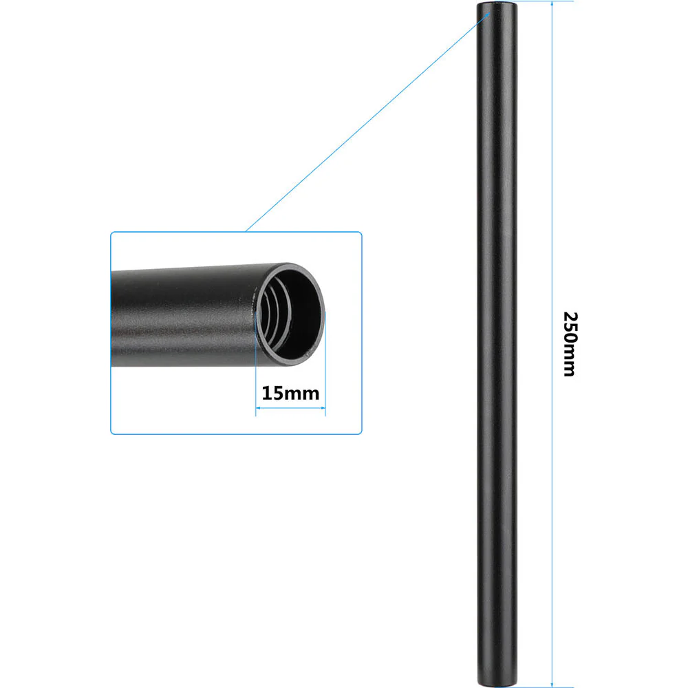 CAMVATE 15mm Aluminum Rod with Anodized 12mm Threaded Ends (Pair, 9.84") - Image 4