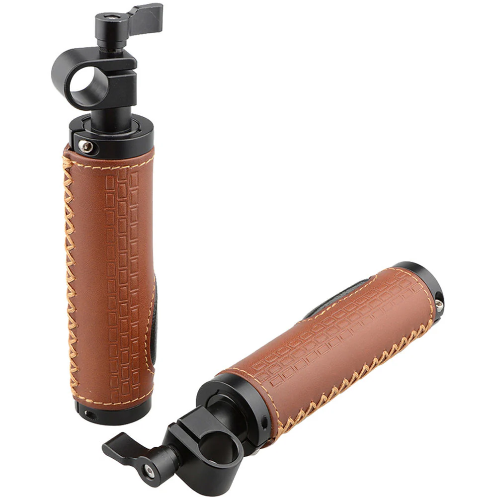 CAMVATE 15mm Rod Clamp Leather Handle Grip for DSLR Camera Rod System (2-Pack) - Image 4