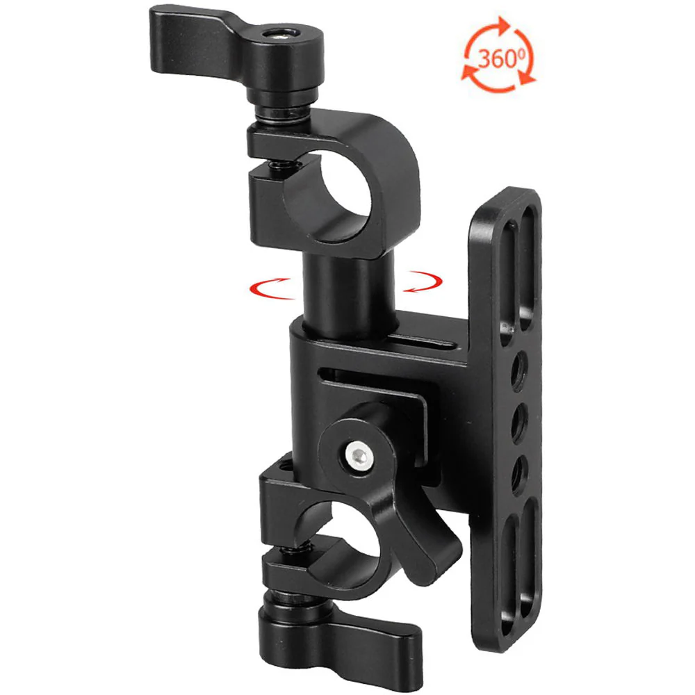 CAMVATE Adjustable 15mm Dual-Rod Clamp with 360 Swivel Rod Adapter - Image 4