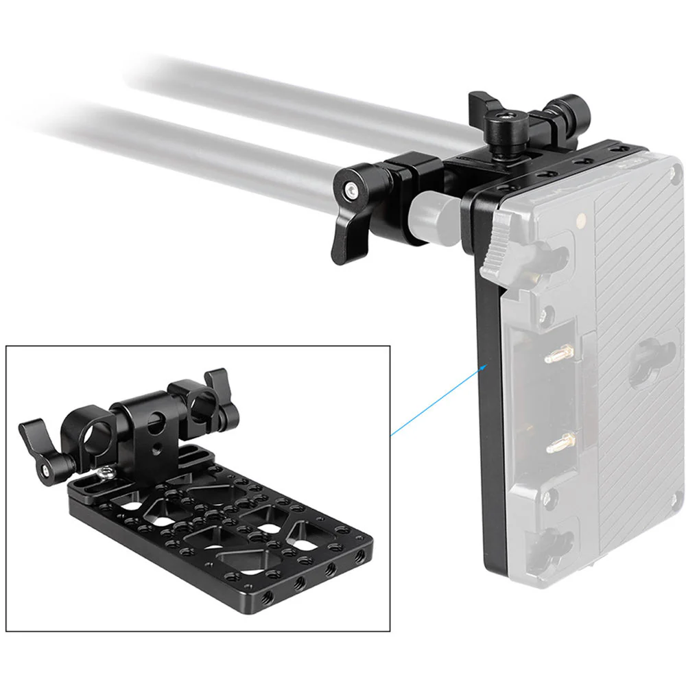 CAMVATE Battery Backboard Cheese Plate with 15mm Rod Clamp for Gold Mount Plate - Image 6