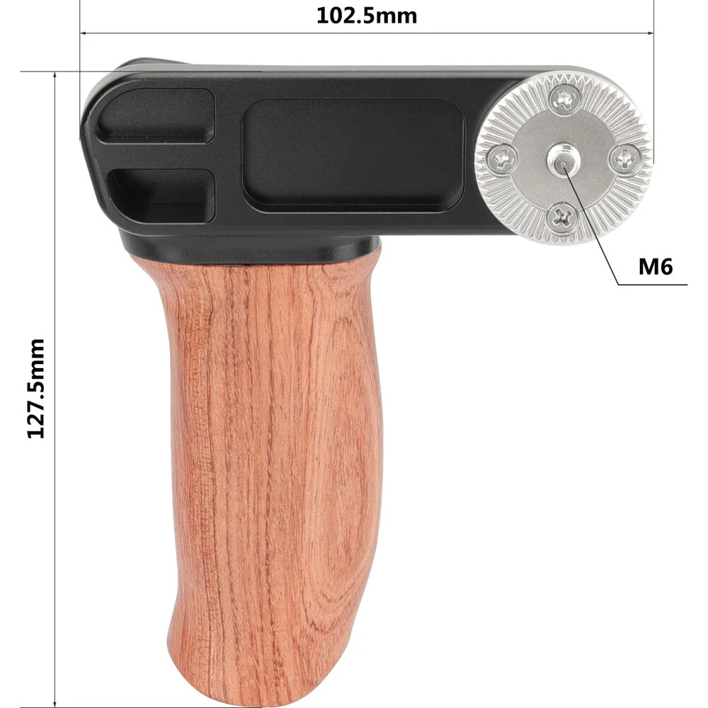 CAMVATE Ergonomic Wooden Hand Grip with ARRI Rosette M6 Thread Screw (Right Side) - Image 6