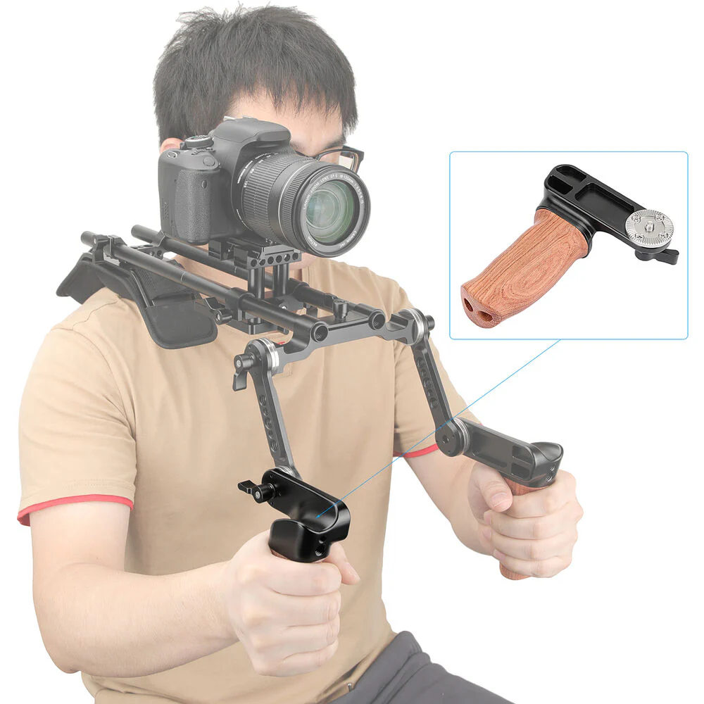 CAMVATE Ergonomic Wooden Hand Grip with ARRI Rosette M6 Thread Screw (Right Side) - Image 7