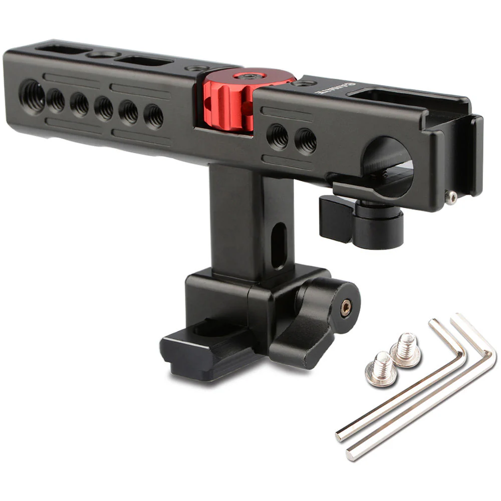 CAMVATE Nato Top Handle Kit with 15mm Rod Clamp & Shoe Mounts for Camera Cage (Black) - Image 2