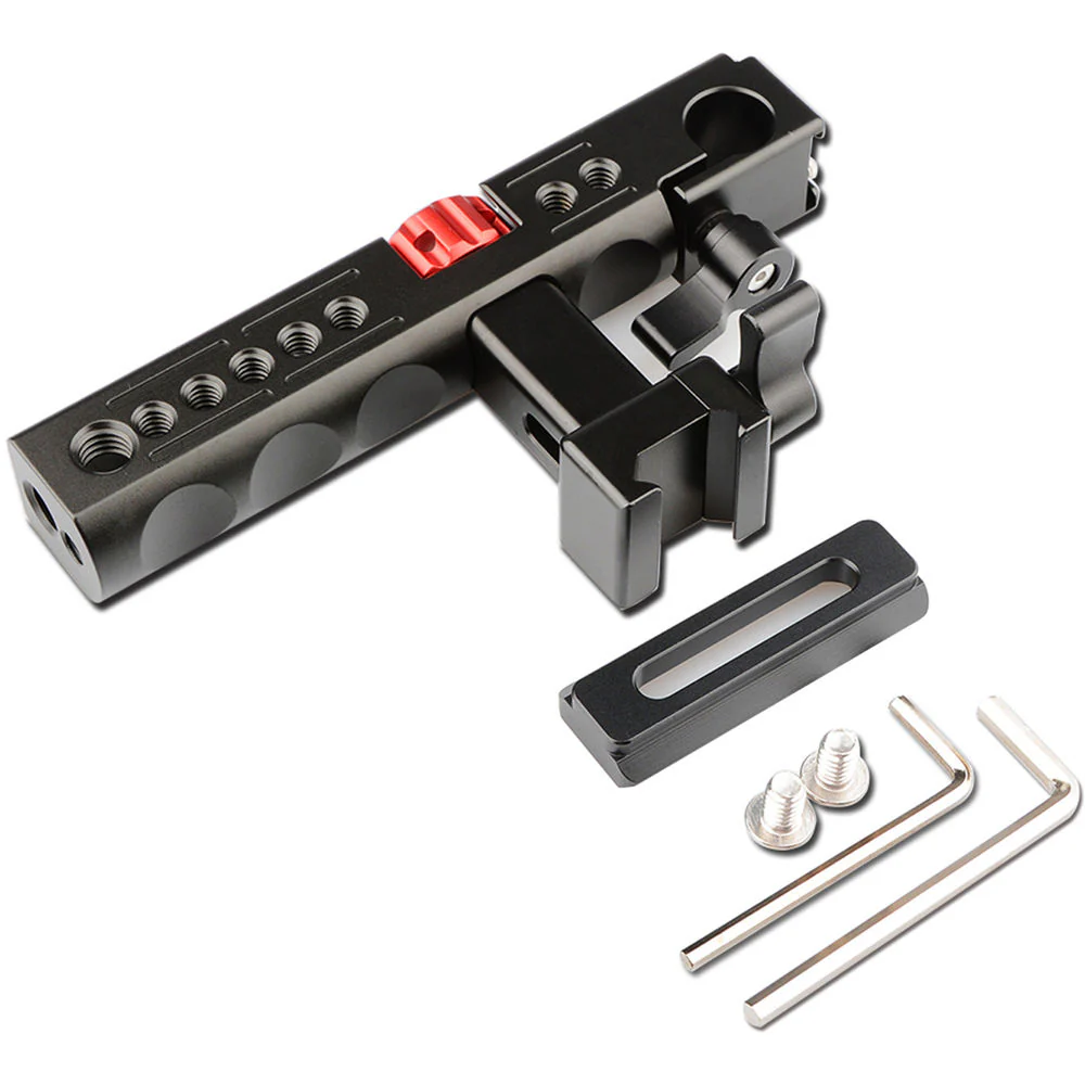 CAMVATE Nato Top Handle Kit with 15mm Rod Clamp & Shoe Mounts for Camera Cage (Black) - Image 3