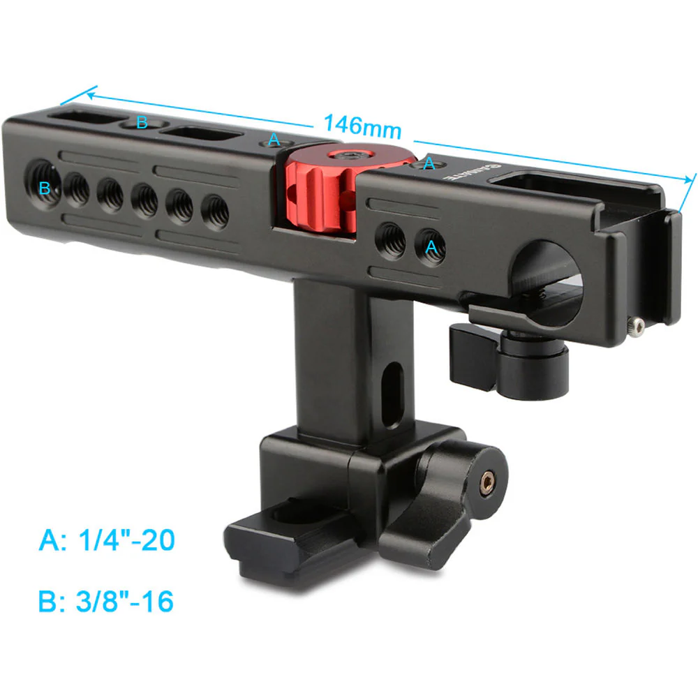 CAMVATE Nato Top Handle Kit with 15mm Rod Clamp & Shoe Mounts for Camera Cage (Black) - Image 5