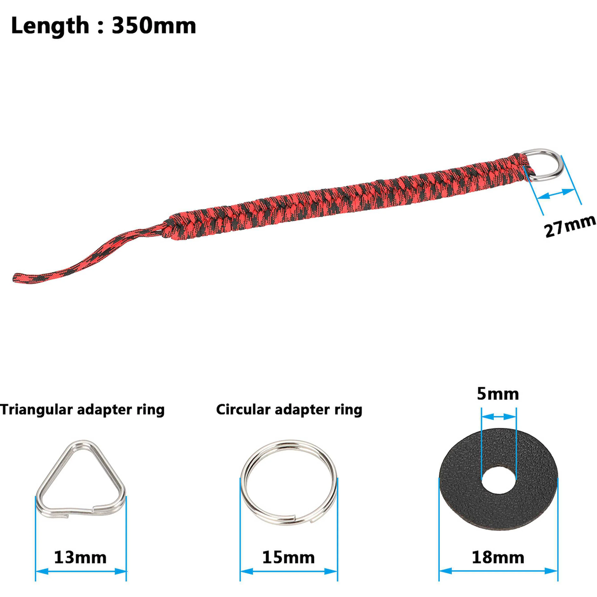 CAMVATE Paracord Wrist Strap (Red & Black) - Image 4