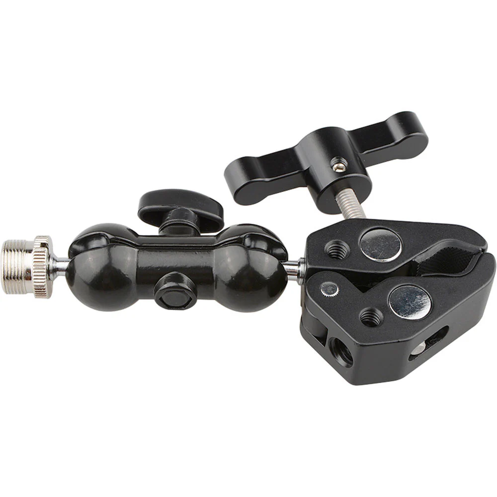 CAMVATE Super Clamp With 5/8"-27 Screw Double Ball Head Mount For Microphone (Black T-Handle) - Image 4