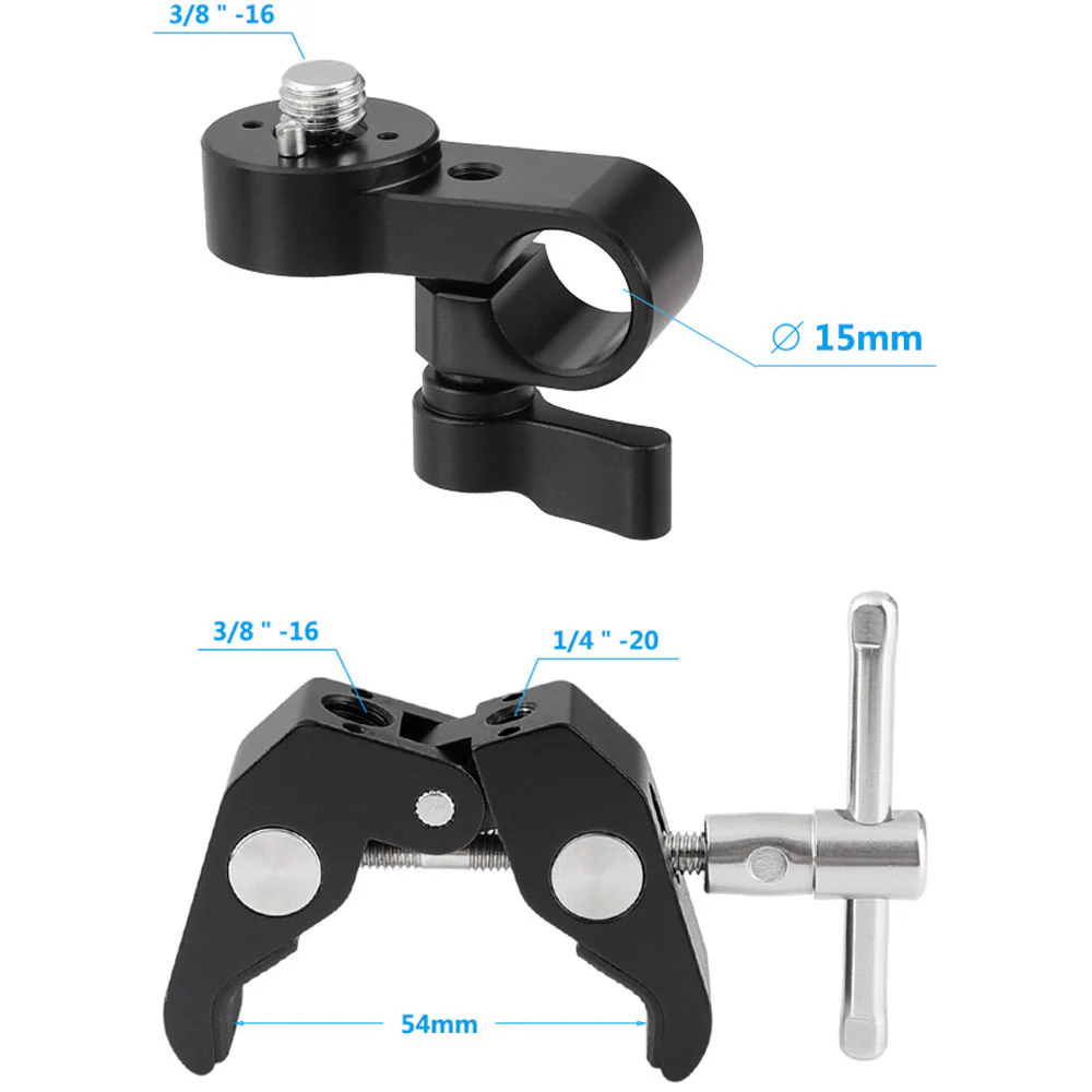 CAMVATE Super Crab Clamp with 15mm Single Rod Adapter - Image 6