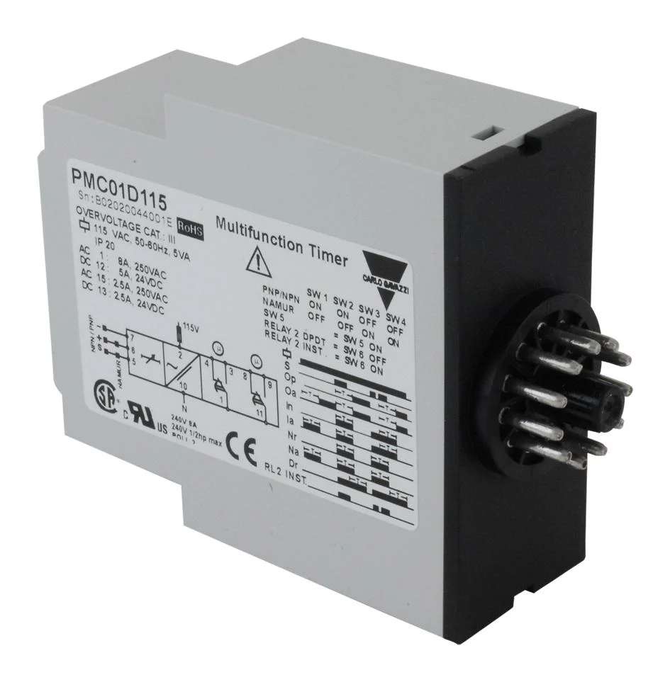 CARLO GAVAZZI PMC01D115. Analogue Timer, Multi Voltage, PMC01 Series, Multifunction, 7 Ranges, 0.1 s, 100 h - Image 2