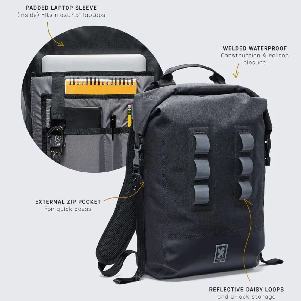 Chrome Industries Urban Ex Backpack (Black, 20L) - Image 5