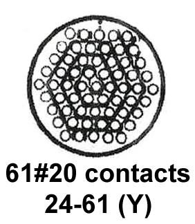 Cinch Connectivity Solutions C48-10R24Y61P6-406 C48-10R24Y61P6-406 Circular Connector C48 Wall Mount Receptacle 61 Contacts Crimp Pin - Not Supplied - Image 2