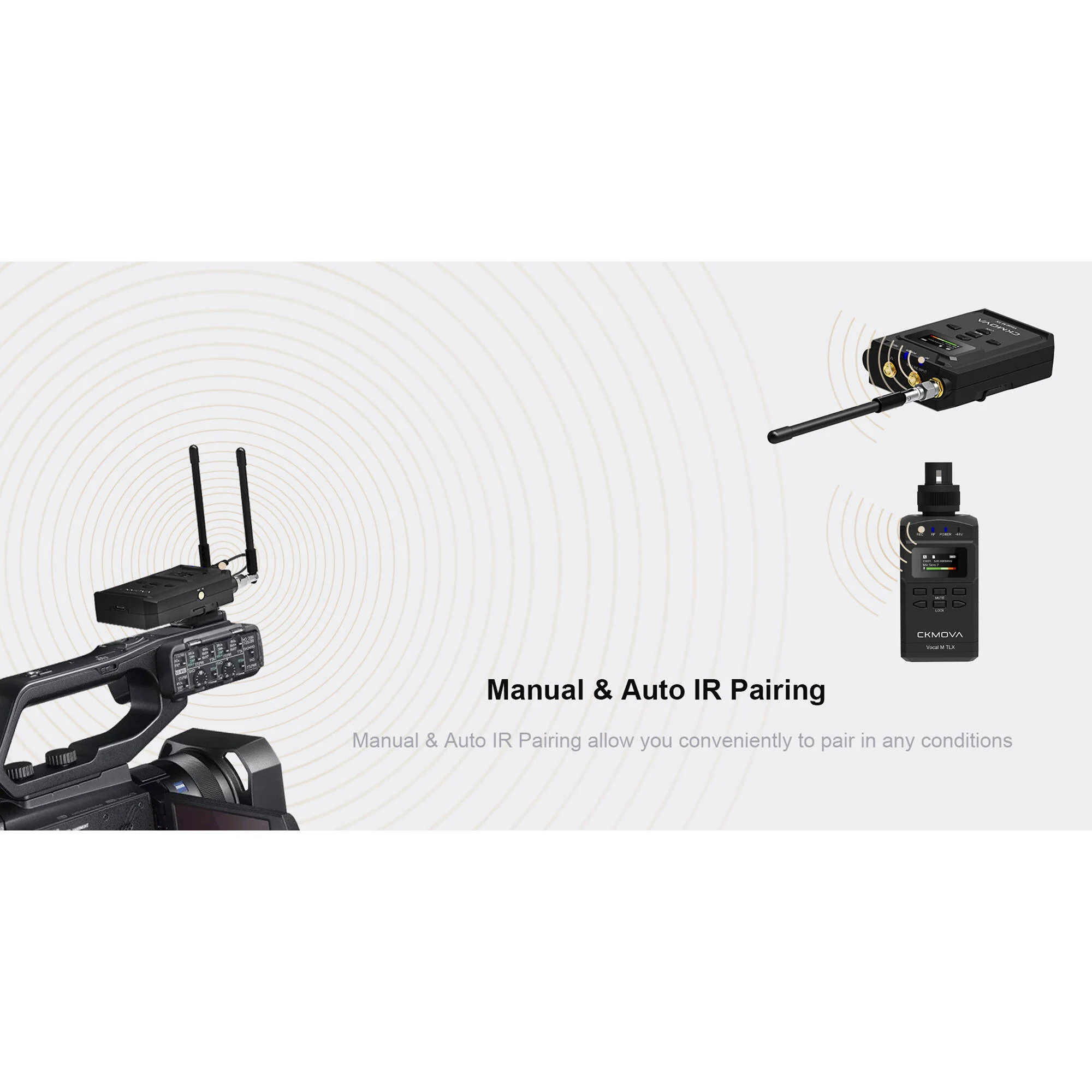 CKMOVA Vocal M V1 Wireless Bodypack Microphone/Recorder System for Cameras and Mobile Devices (535 to 585 MHz) - Image 6