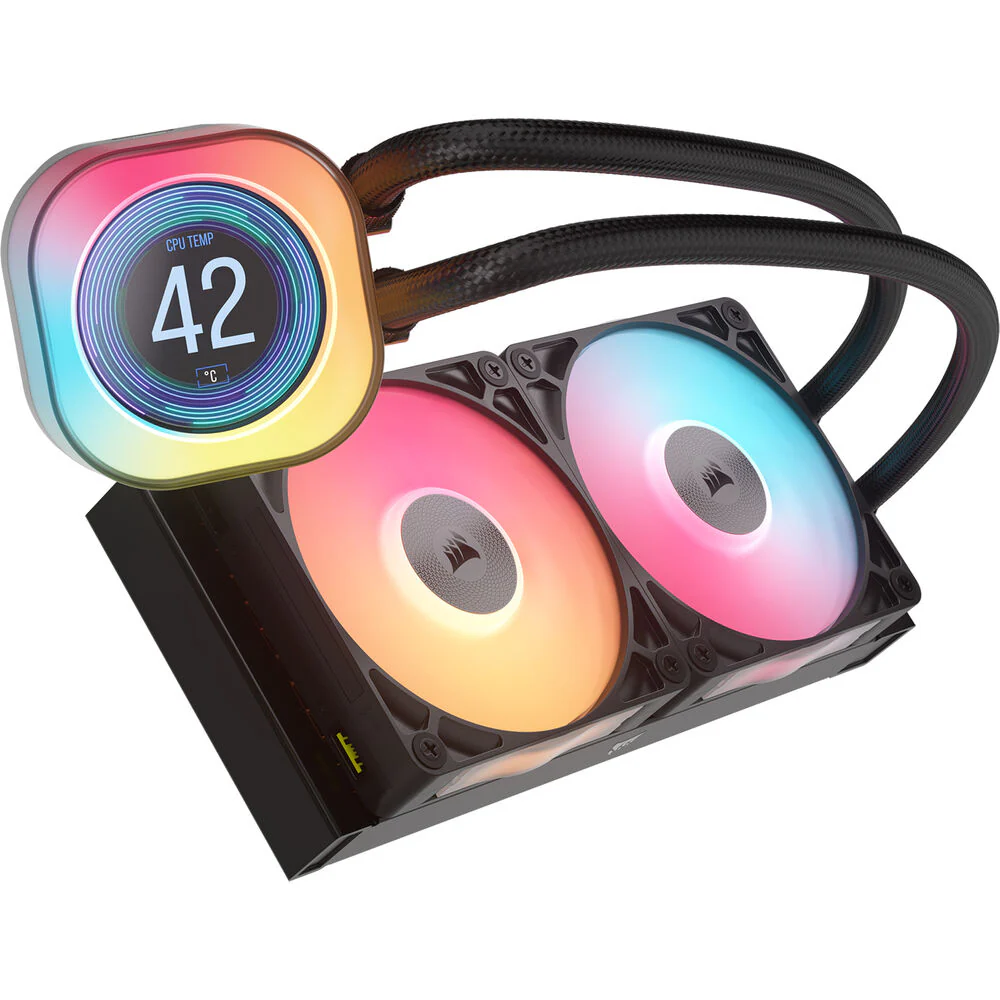 CORSAIR iCUE LINK TITAN RX LCD 240mm AIO Liquid CPU Cooler (Black) - Image 3