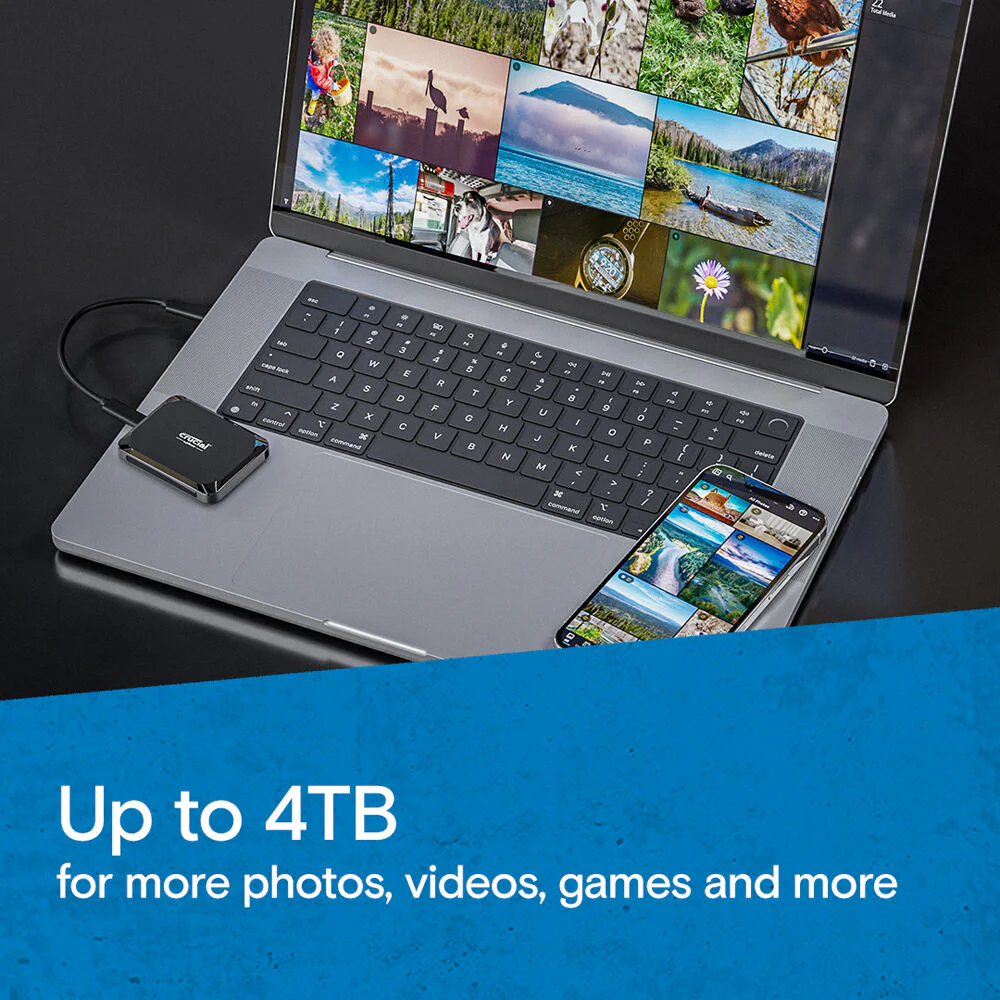Crucial 2TB X9 USB-C 3.2 Gen 2 External SSD - Image 5