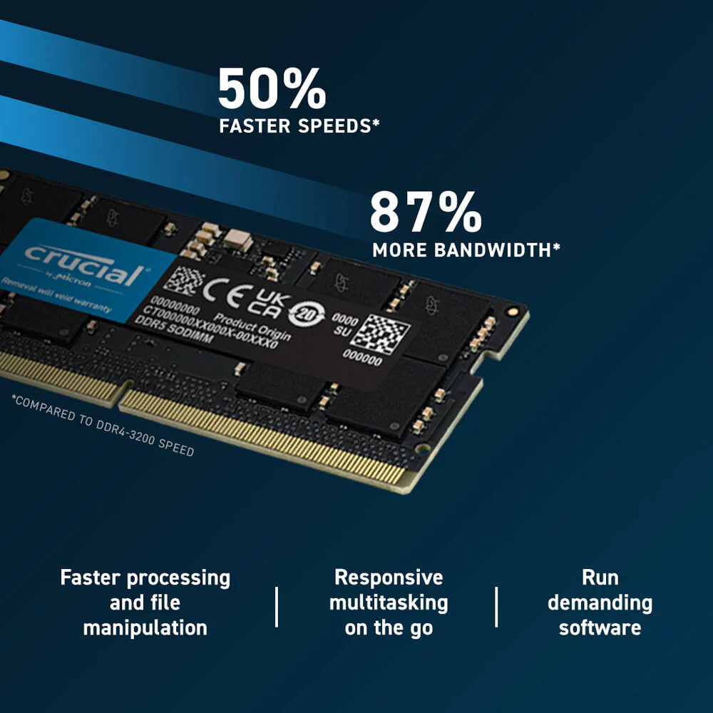Crucial 32GB DDR5 4800 MHz SO-DIMM Memory Module - Image 3