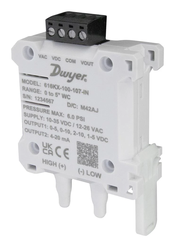 DWYER 616KX-200-204-IN. PRESSURE TX, DIFF, 250PA, ANALOG - Image 2