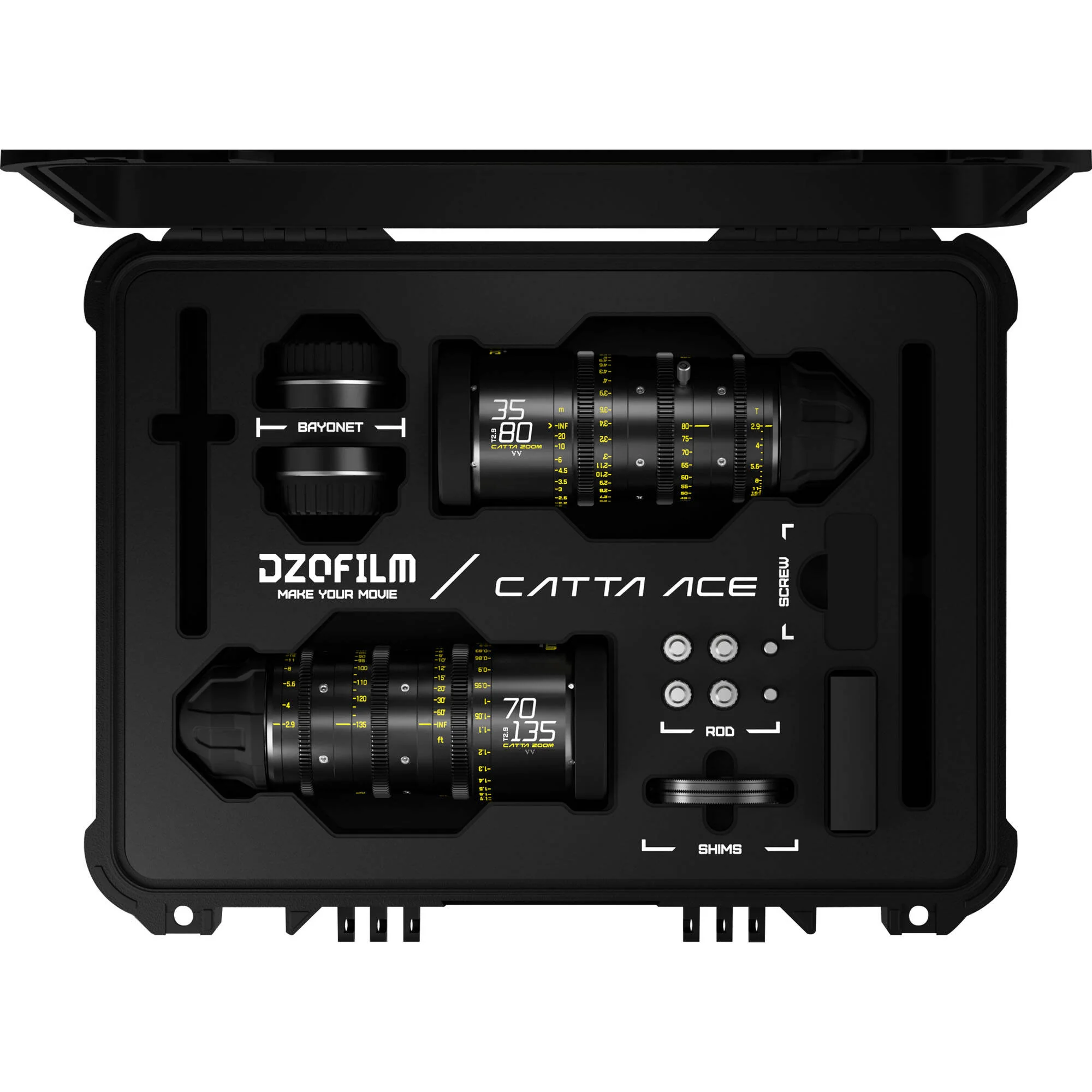 DZOFilm Catta Ace FF 35-80 & 70-135mm T2.9 Zoom Lens Bundle (PL/EF, Black) - Image 3