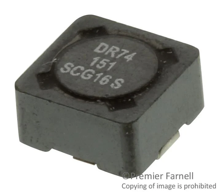 EATON COILTRONICS DR74-151-R Surface Mount Power Inductor, DR Series, 150 µH, 690 mA, 810 mA, Shielded