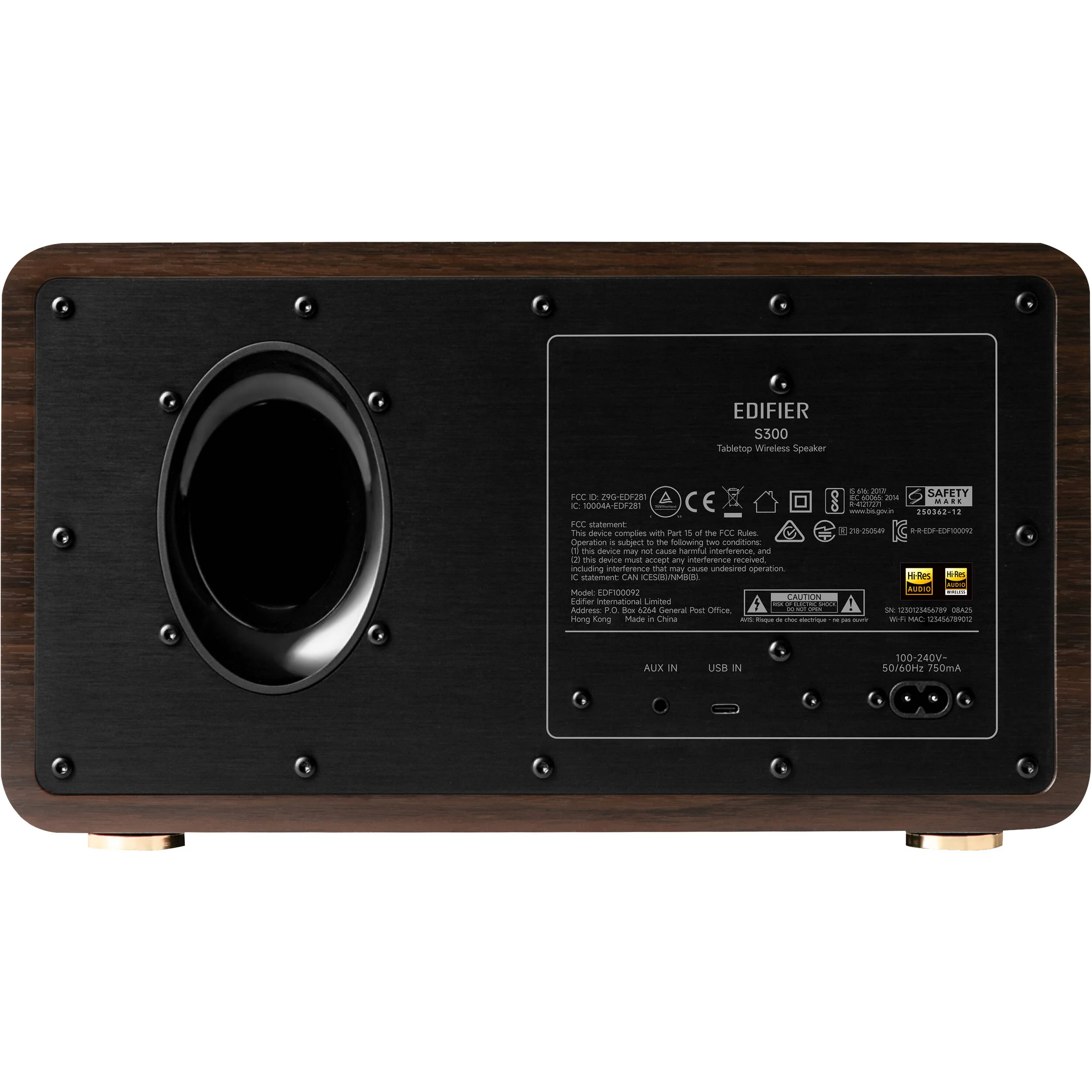 Edifier S300 Tabletop Wireless Speaker (Black Walnut) - Image 3
