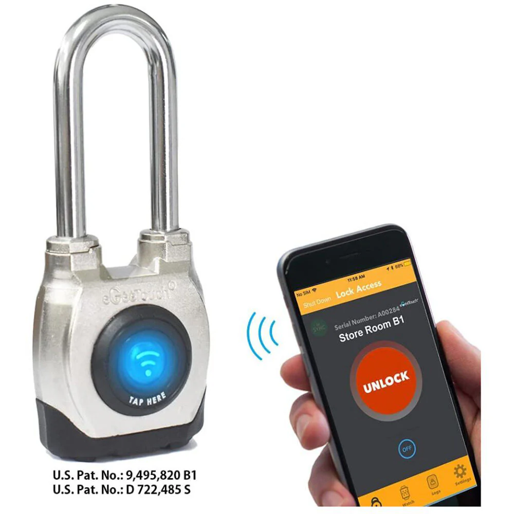 eGeeTouch Outdoor Smart Padlock (4th Gen, Long Shackle) - Image 2
